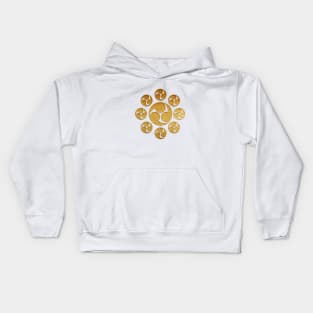 Gold Kuyo Tomoe Kamon Kids Hoodie